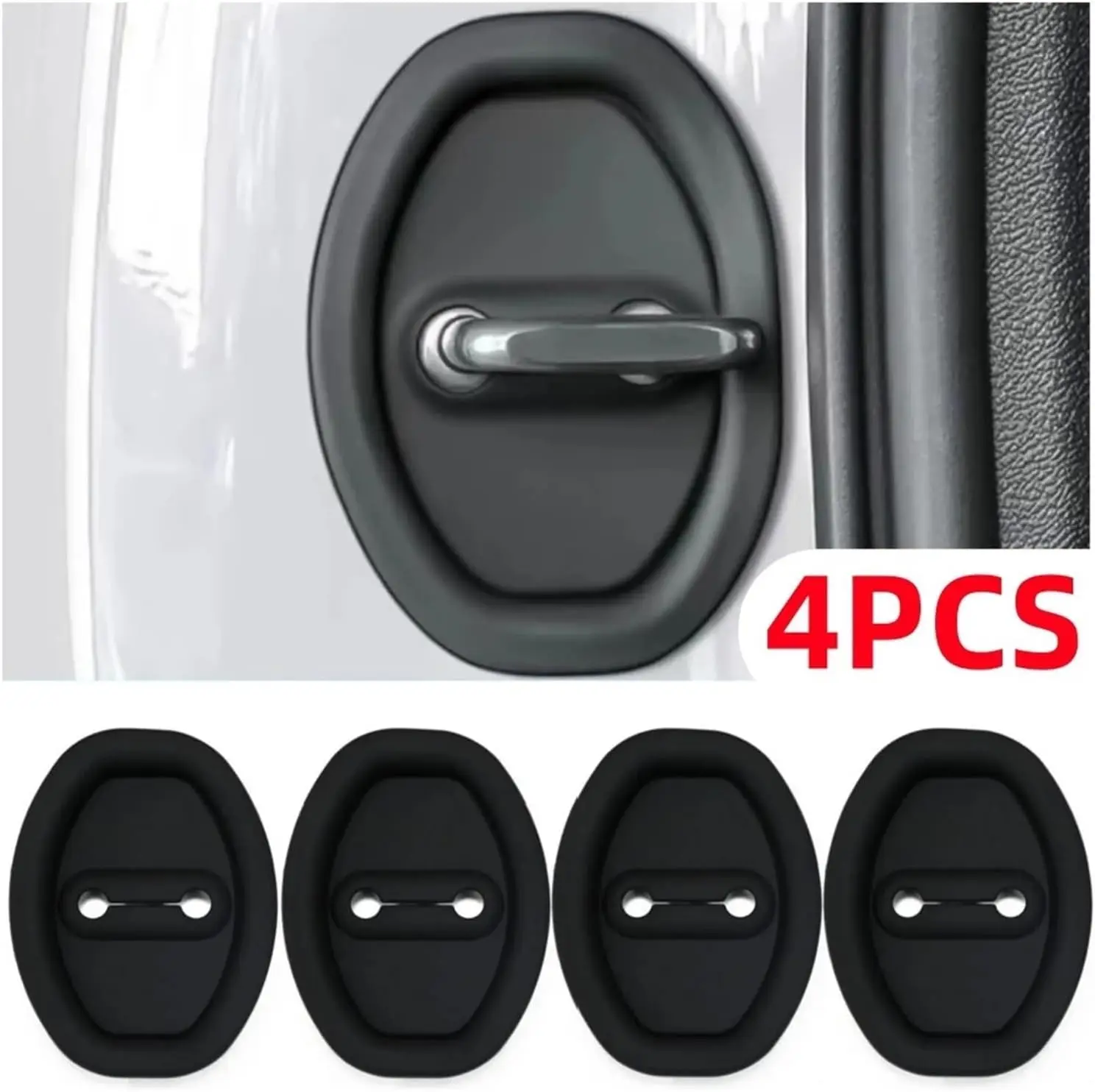 

4pcs Silicone Car Door Lock Buckle Protection Cover Elastic Anti-Collision Shock Absorbing Pad Mute Buffering Cushion New