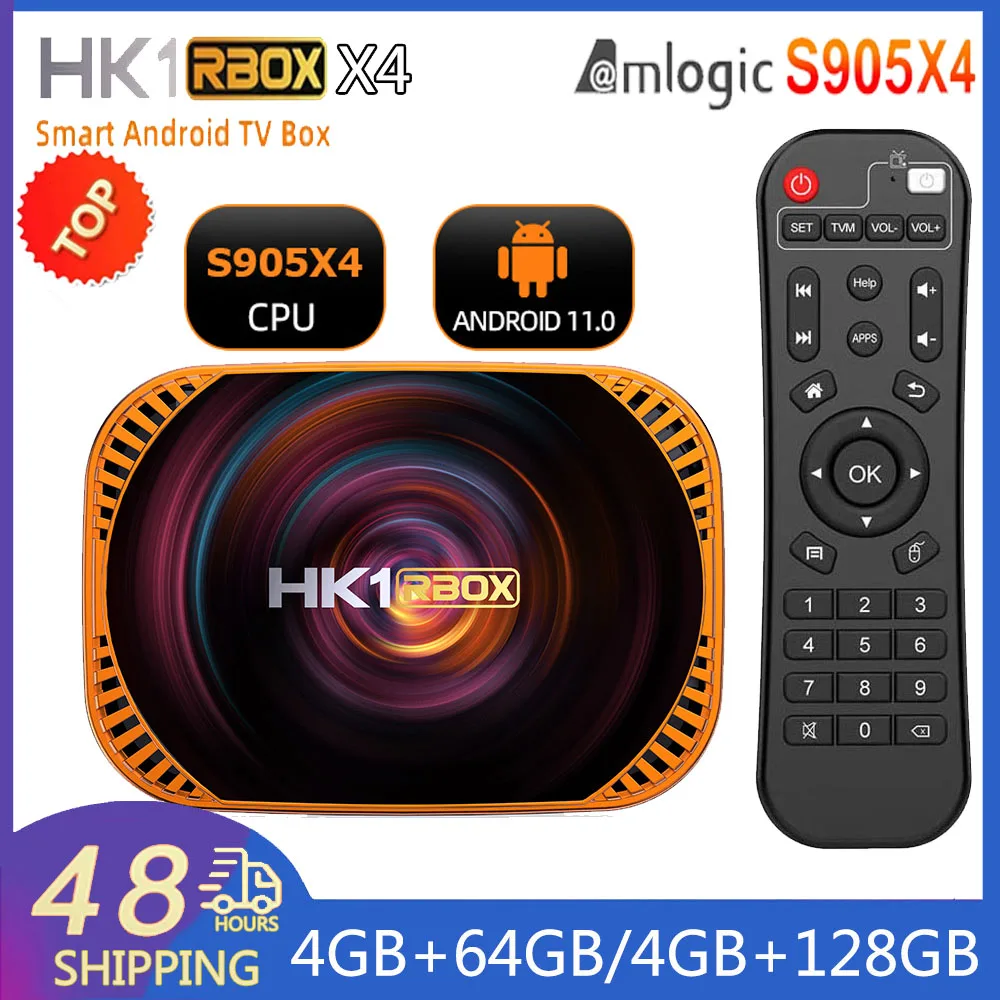 

Smart TV Box HK1 RBOX X4 1000M 8K 3D BT 2.4G&5G Dual WiFi Amlogic S905X4 Android11 Set Top Box Media player Set top box