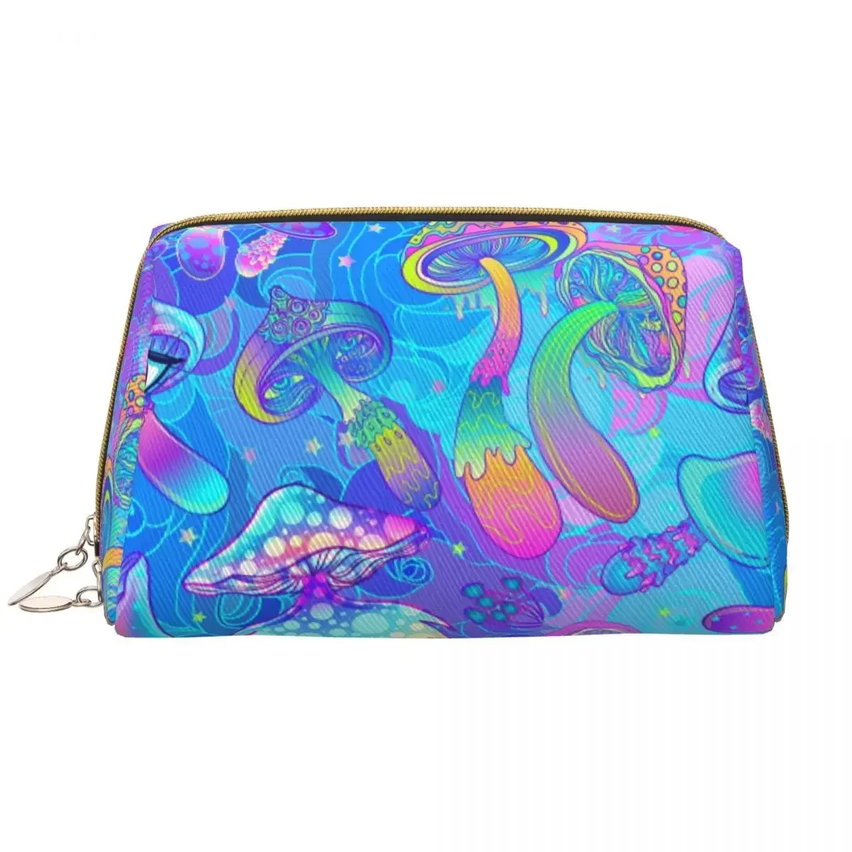 

Custom Magic Mushroom Psychedelic Travel Cosmetic Bag Women Boho Toiletry Makeup Organizer Ladies Beauty Storage Dopp Kit