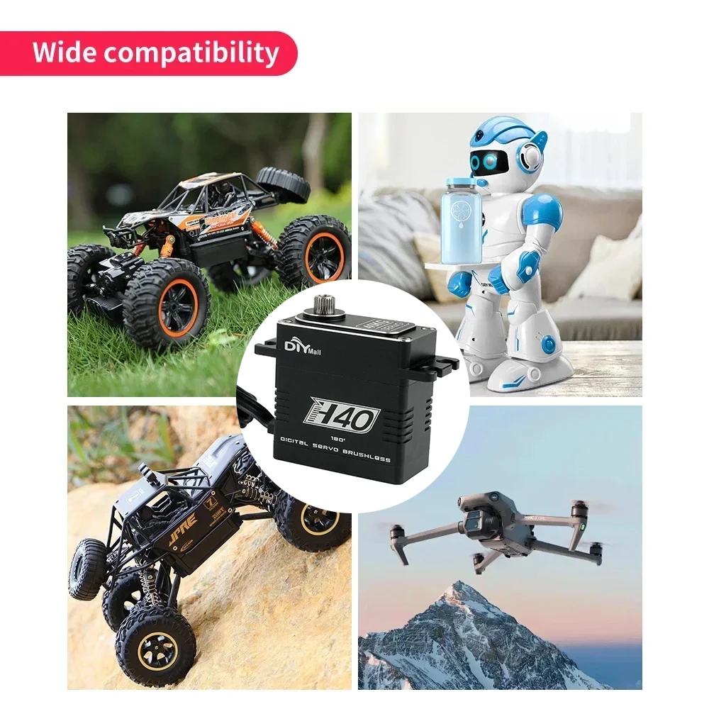 Servo digitale senza spazzole impermeabile IP67 da 40 kg con coppia elevata 8,4 V ingranaggio in acciaio tutto in metallo per servi robot per veicoli RC