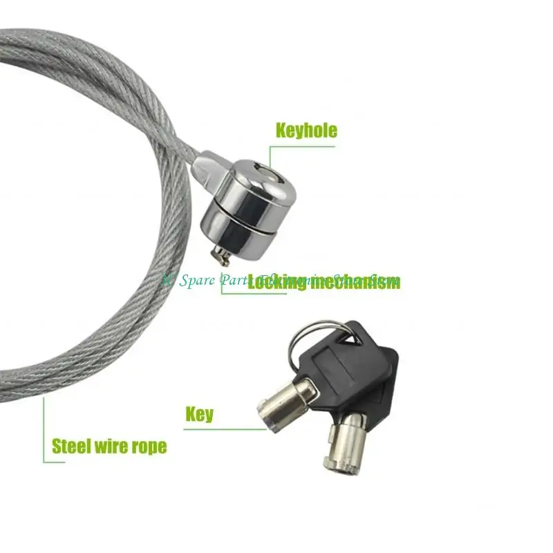 SZ Universal Laptop Security Lock Steel Cable for Notebook Monitor Tablets Anti Theft
