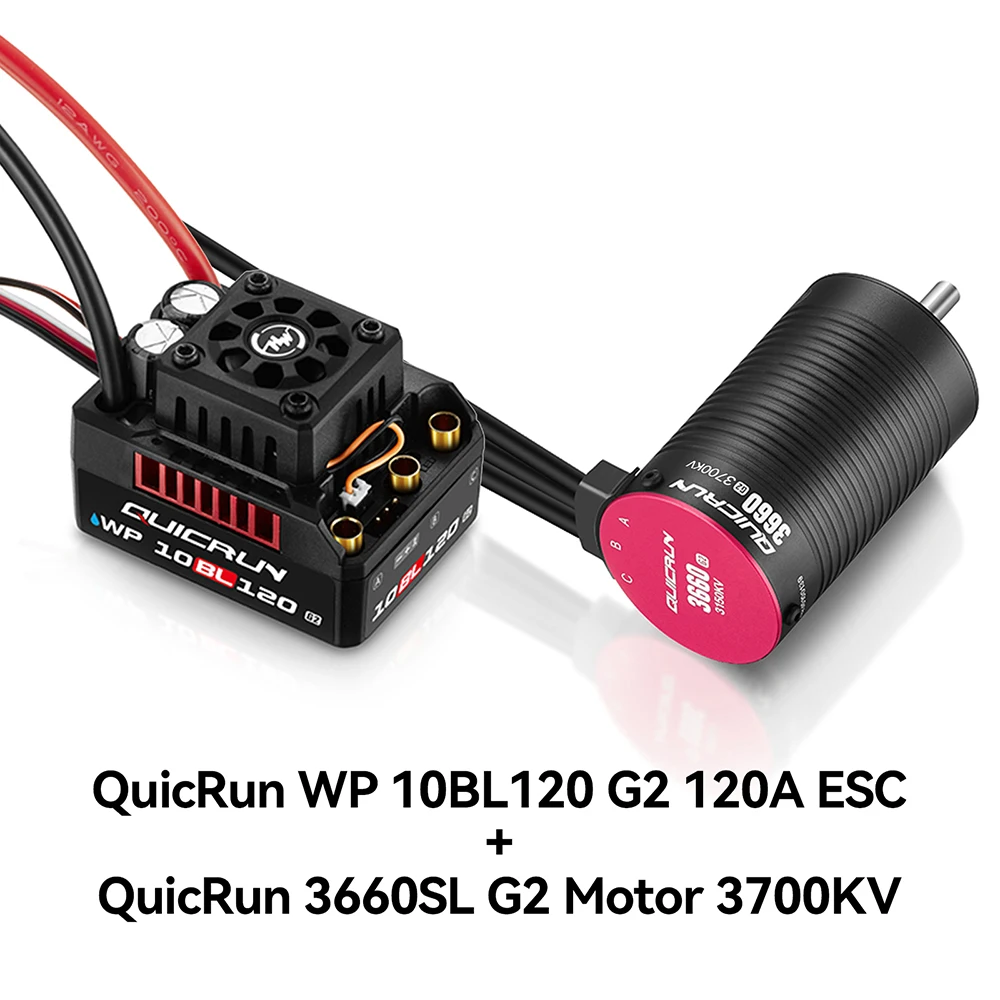 HobbyWing QuicRun WP 10BL120 G2 120A ESC 3652 3660 G2 Motor Set