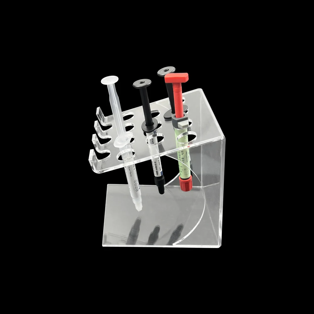 1 szt. Pojemnik na aplikator z żywica akrylowa do jamy ustnej uchwyt na półkę do strzykawek kompozytowych narzędzia dentystyczne