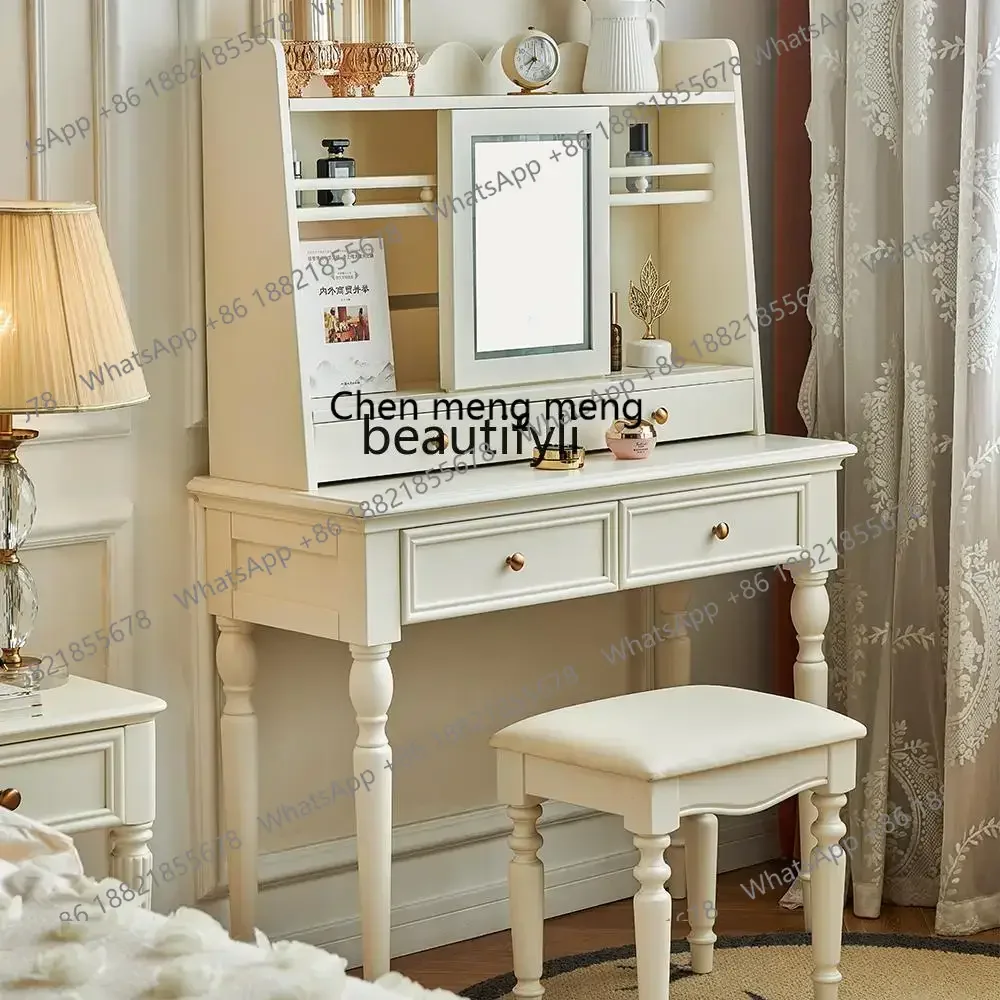 

newFull solid wood dressing table French with lamp and mirror dressing table Master bedroom dressing tabless 7304