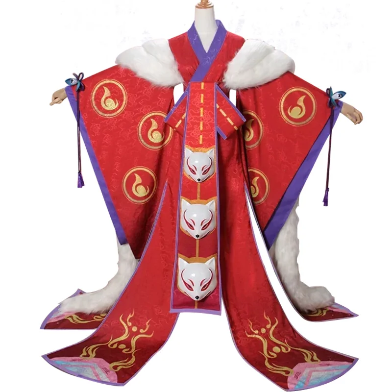 أنيمي! Onmyoji Jinten Tamamonomae SP Shikigami لعبة رائعة كيمونو تأثيري حلي هالوين كرنفال البدلة جديد #5