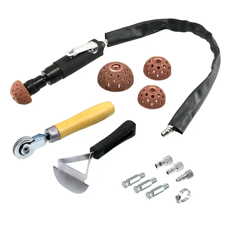 

A13F-Tire Repair Set - Low Speed Air Buffer, Patch Roller, Inner Liner Scrapper, Steel Buffing Wheel