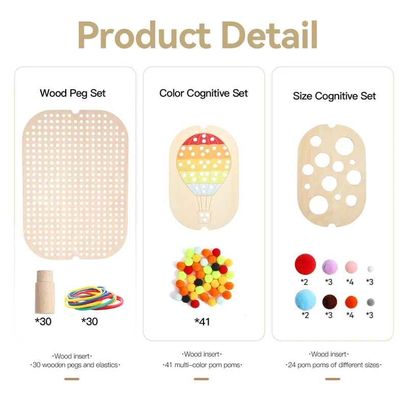 لوحة طاولة مونتيسوري الحسية الخشبية للأطفال، لعبة فرز الكرة الملونة، لعبة تعلم المبكر للأطفال، هدية تدريب المهارات الحركية الدقيقة