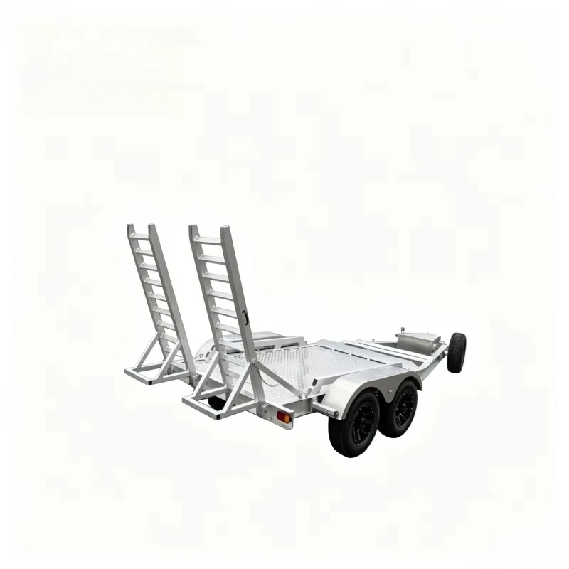 Aluminum Digger Trailer Tandem Axle Big Loading Capacity Electric Brake New Model High Quality Plate Trailer ATM 4500KG