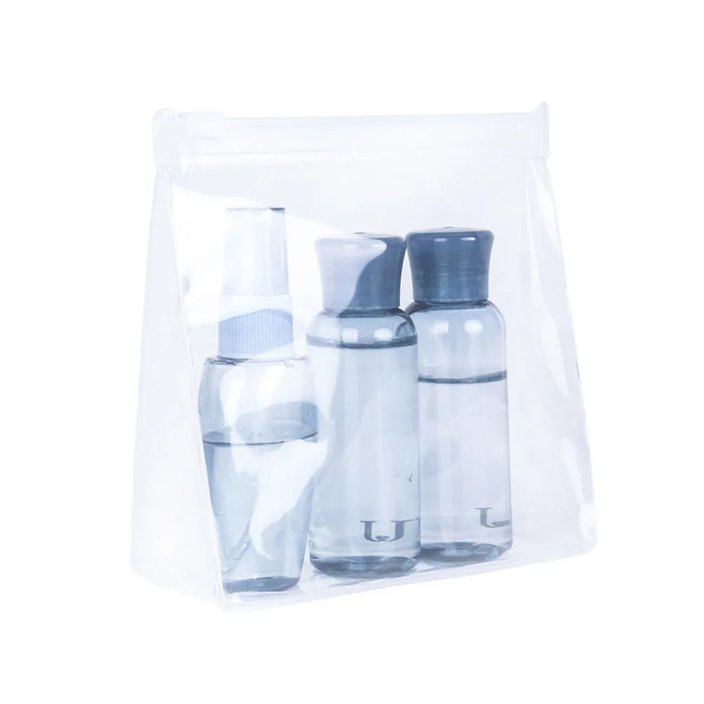 3 قطعة أكياس ماكياج شفافة بولي كلوريد الفينيل مقاوم للماء تخزين محمول لمستحضرات التجميل أدوات الزينة السفر المنظم غسل الحقيبة #3