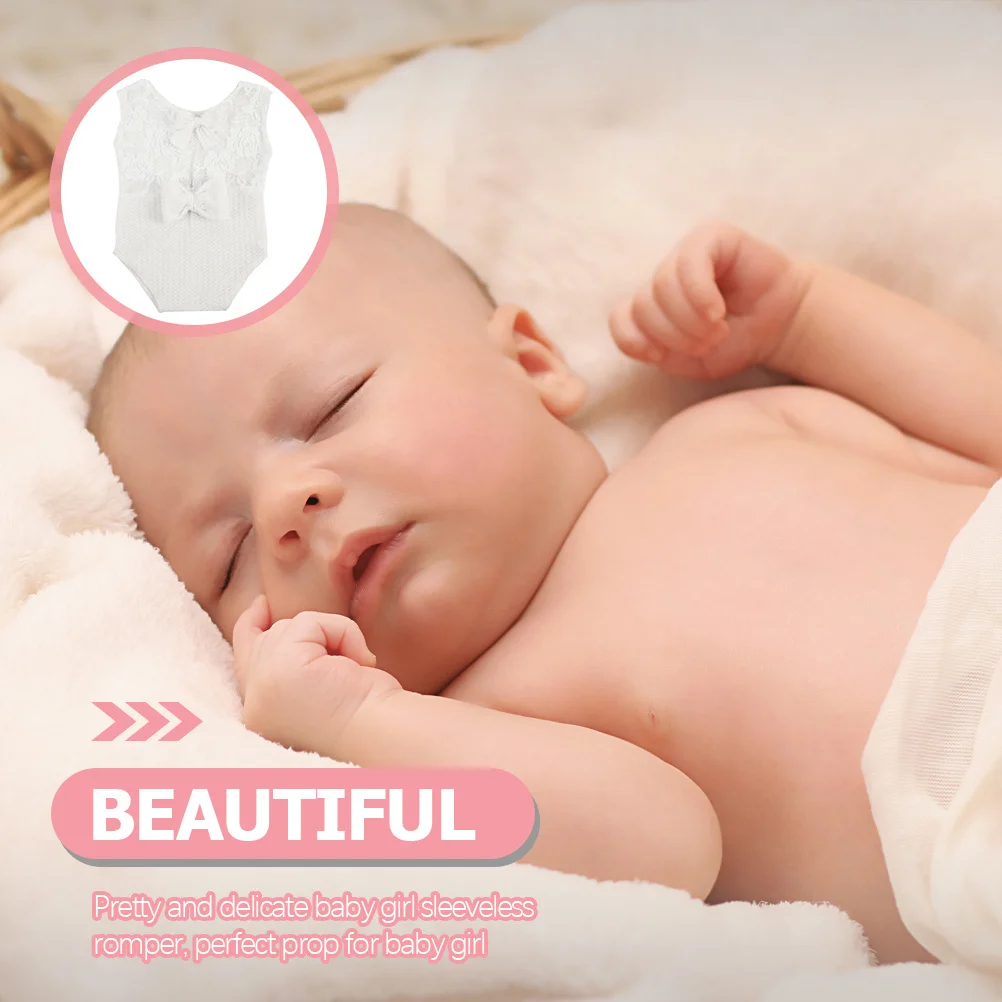 

Photography Props Sleeveless Romper Bow Design Photoshoot Outfit Photo Prop