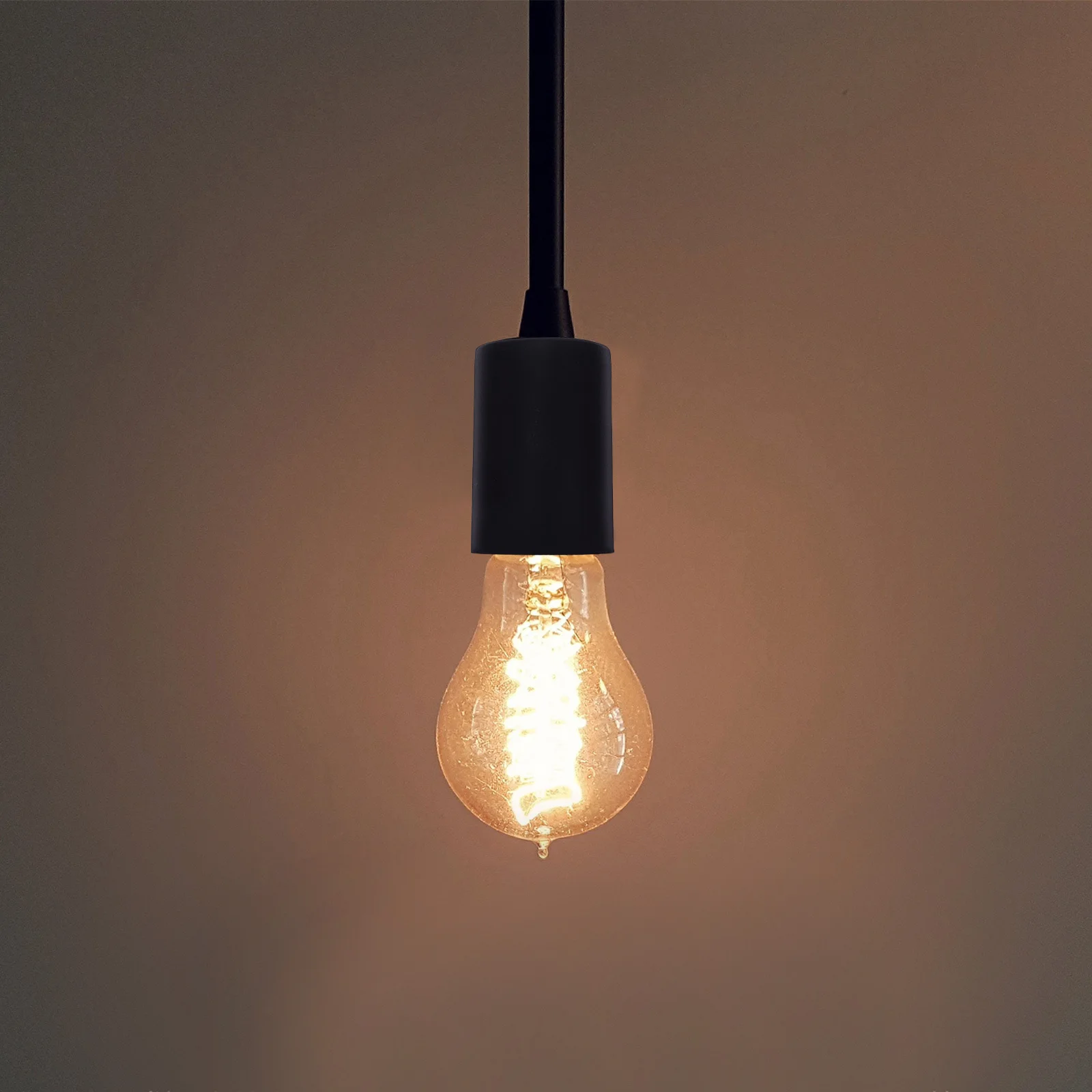 

Black LED Lamp Cup for DIY Lamp Finials Easy Install Modern Minimalist Light Fixture Replacement Part for Ceiling Wall Table