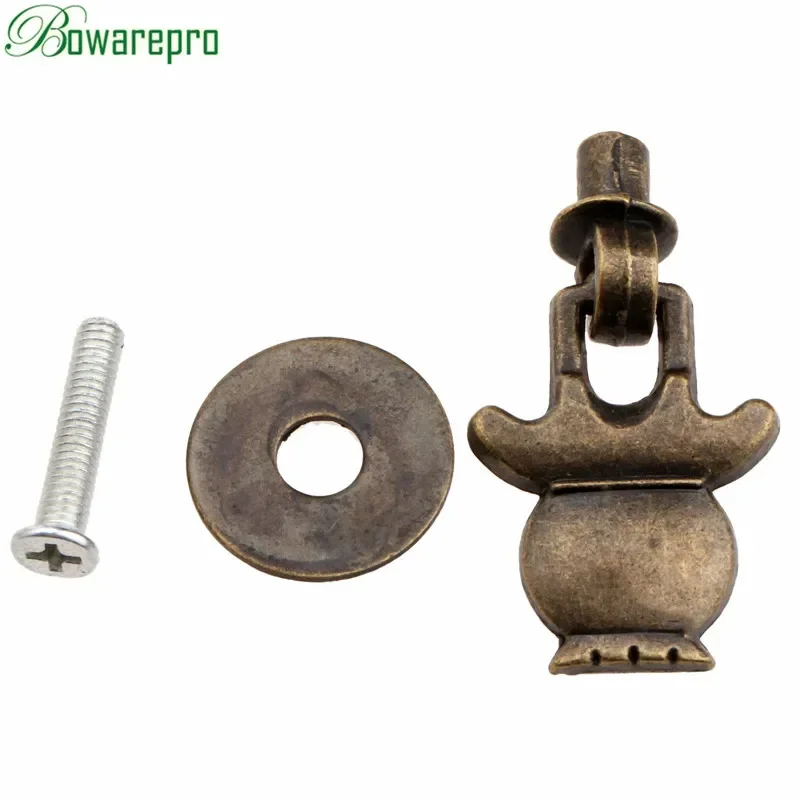 1Pc Antique Brass Cabinet Knobs and Handles Vintage Bronze Alloy Furniture Door Knob Ring Cabinet Dresser Drawer Pulls Handle