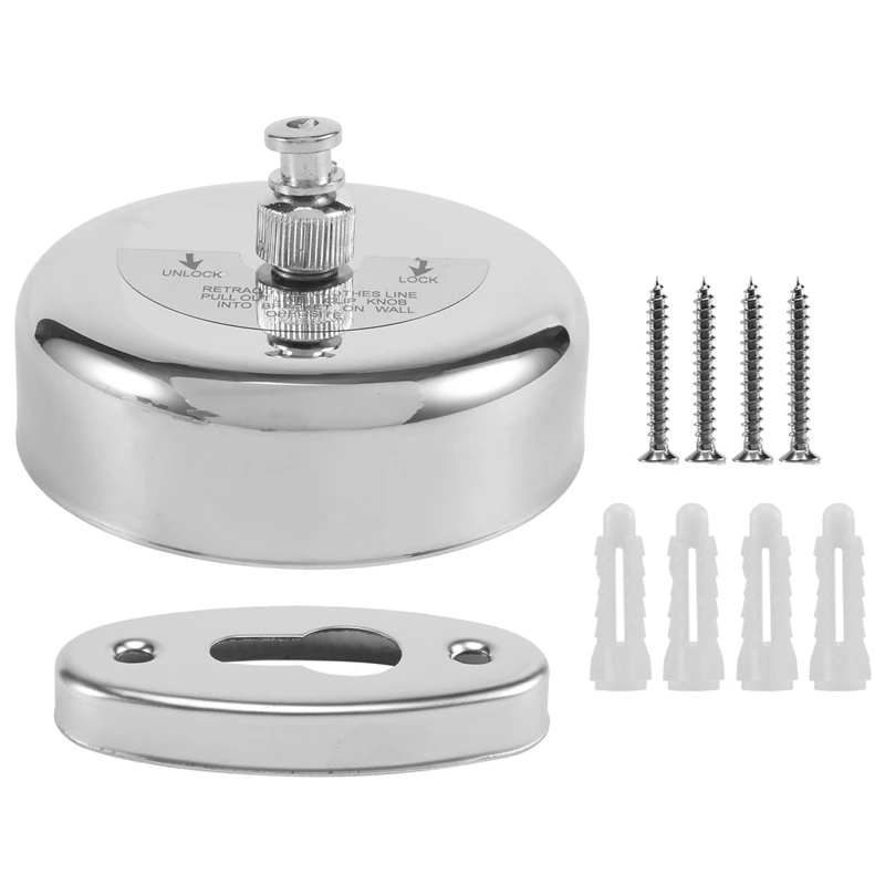 Jemuran baju Stainless Steel ABWR-2.8M, tali jemuran bisa ditarik dalam ruangan Stainless Steel, jemuran bulat, pakaian Outdoor Drye