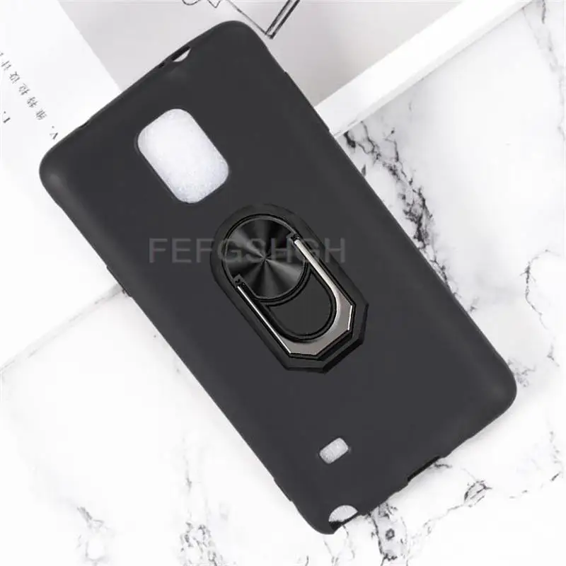 For Samsung Galaxy Note 4 Note4 N910 N910A N910F N910H N9108V N910T N910W8 Back Finger Ring Soft TPU Silicone Case Cover