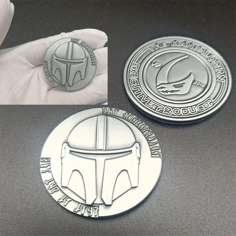 Star Wars Mandalorian Commemorative Coin Anime Banknote Cartoon Collection Game Figure Cards Children Birthday Christmas Gift