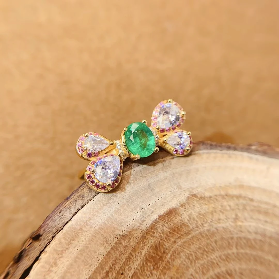 

KJJEAXCMY Natural Emerald S925 silver exquisitely Ring Full of Simple,Elegant Simple Design Jewelry Bestseller for Birthday