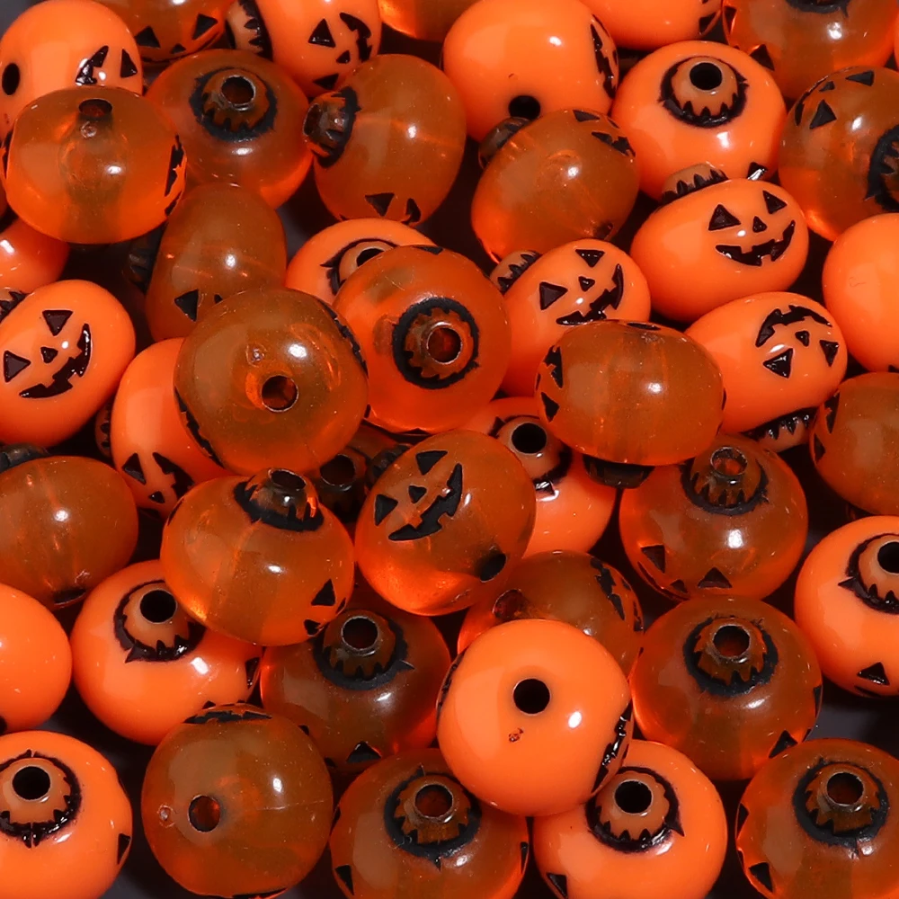 Phone Accessories Beads - 50pcs 12x10mm Halloween Devil Pumpkin Acrylic