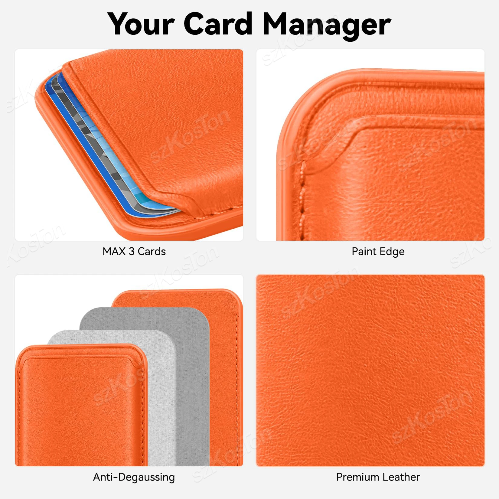 Mag-safe Cell Phone Card Holder for iPhone 16 Series Stronger Magnetic RFID Leather Phone Wallet Case for iPhone 15 14/13/12 image 5