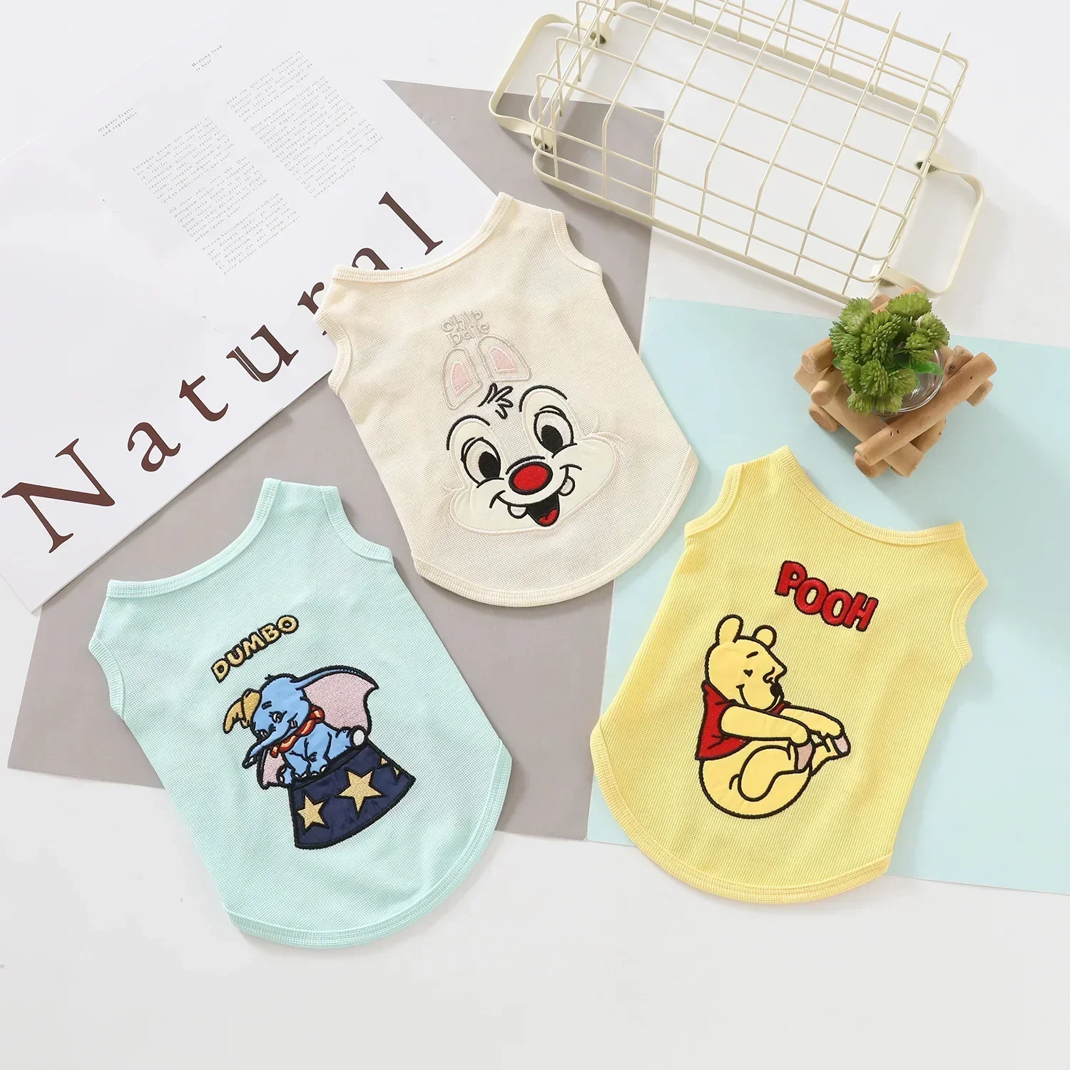 

Disney Mickey Mouse Summer Pet Clothes T-Shirt Dog Clothes Pet dog Short Sleeve Dumbo Pet Dog Clothes Vest