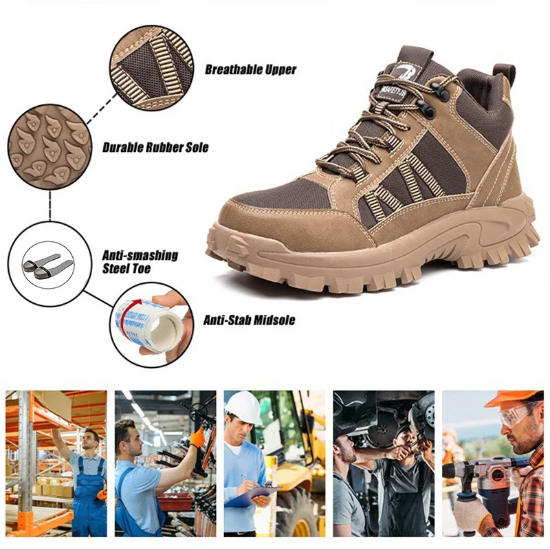 Waliantile Insulation Welding Safety Boots For Men Outdoor Non-slip Construction Working Boots Indestructible Safety Work Shoes