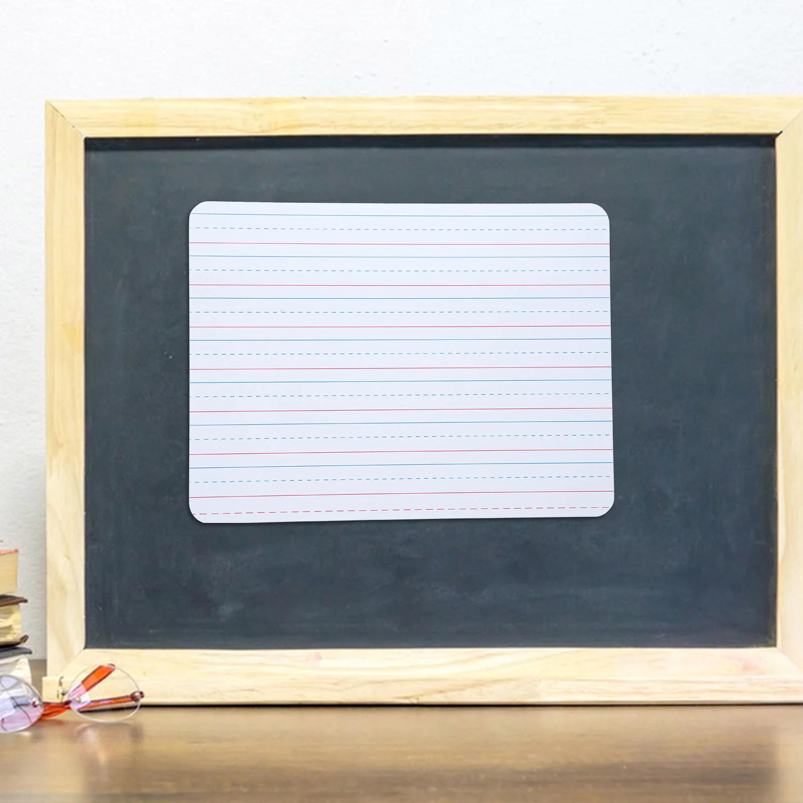 Petit tableau blanc à grille horizontale pour enfants, tableau blanc, cartes de mots avec lignes effaçables à sec pour bureau