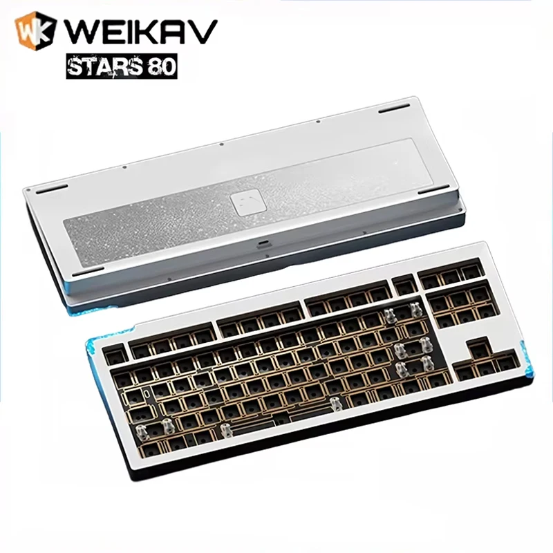 Imagem -02 - Kit de Teclado Mecânico Qmk Via Bluetooth Personalizado Jogos Esportivos Eletrônicos Windows Macos Linux Novo Weikav-stars80