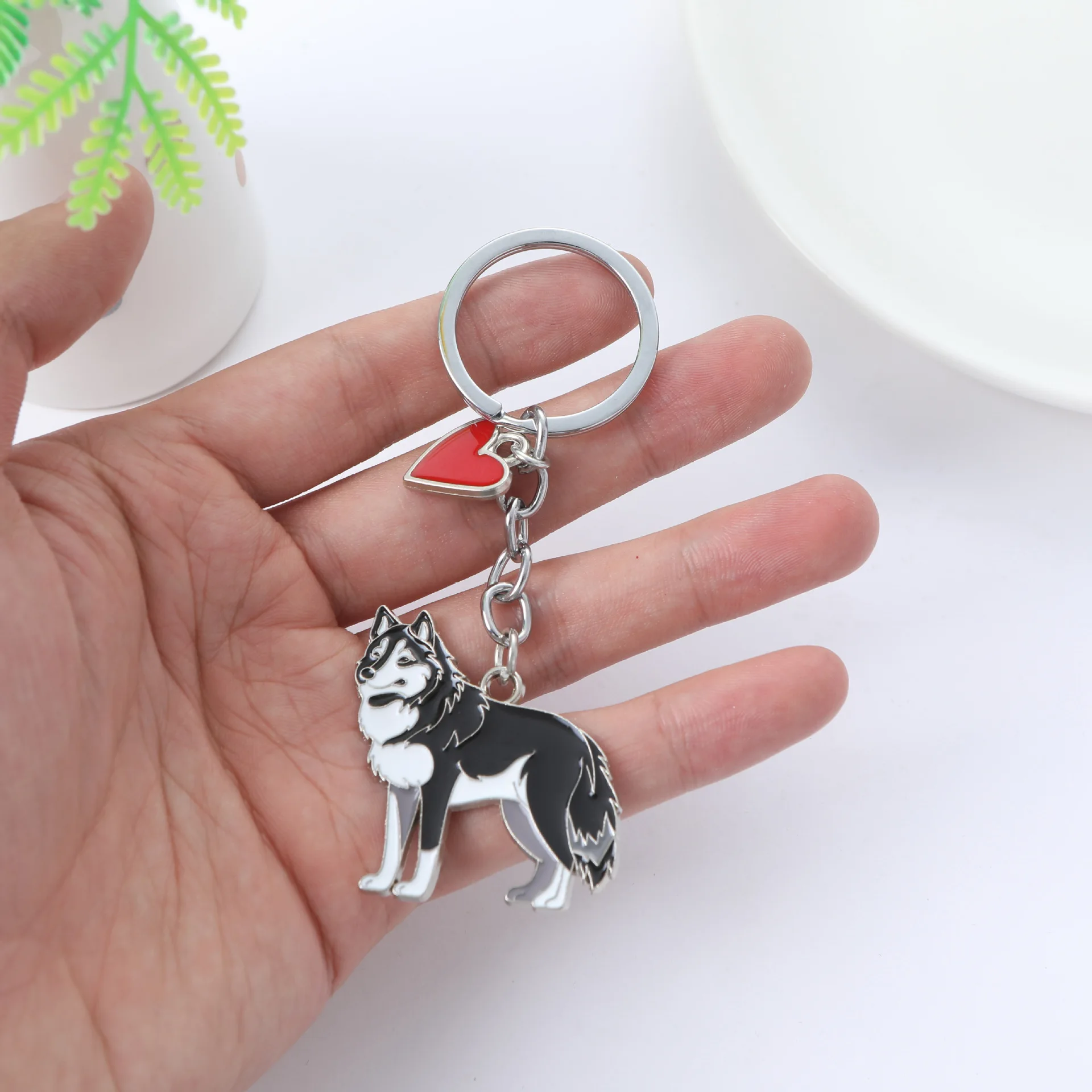 Cute Animal Keychains Lovely Husky Teddy Golden Retriever Dog Keyring Car Decor Hanging Pendant  for Pet Dog Lovers Gifts