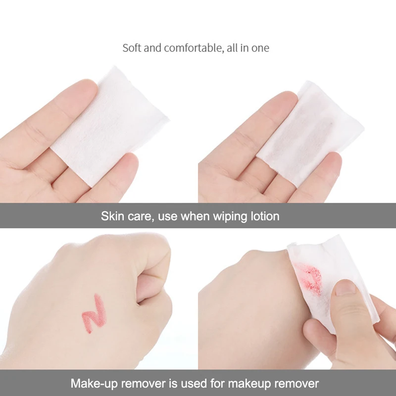 แผ่นสำลีเช็ดเครื่องสำอางคุณภาพสูงแบบใช้แล้วทิ้ง สำหรับทำความสะอาดใบหน้า ละลายและขจัดเครื่องสำอาง