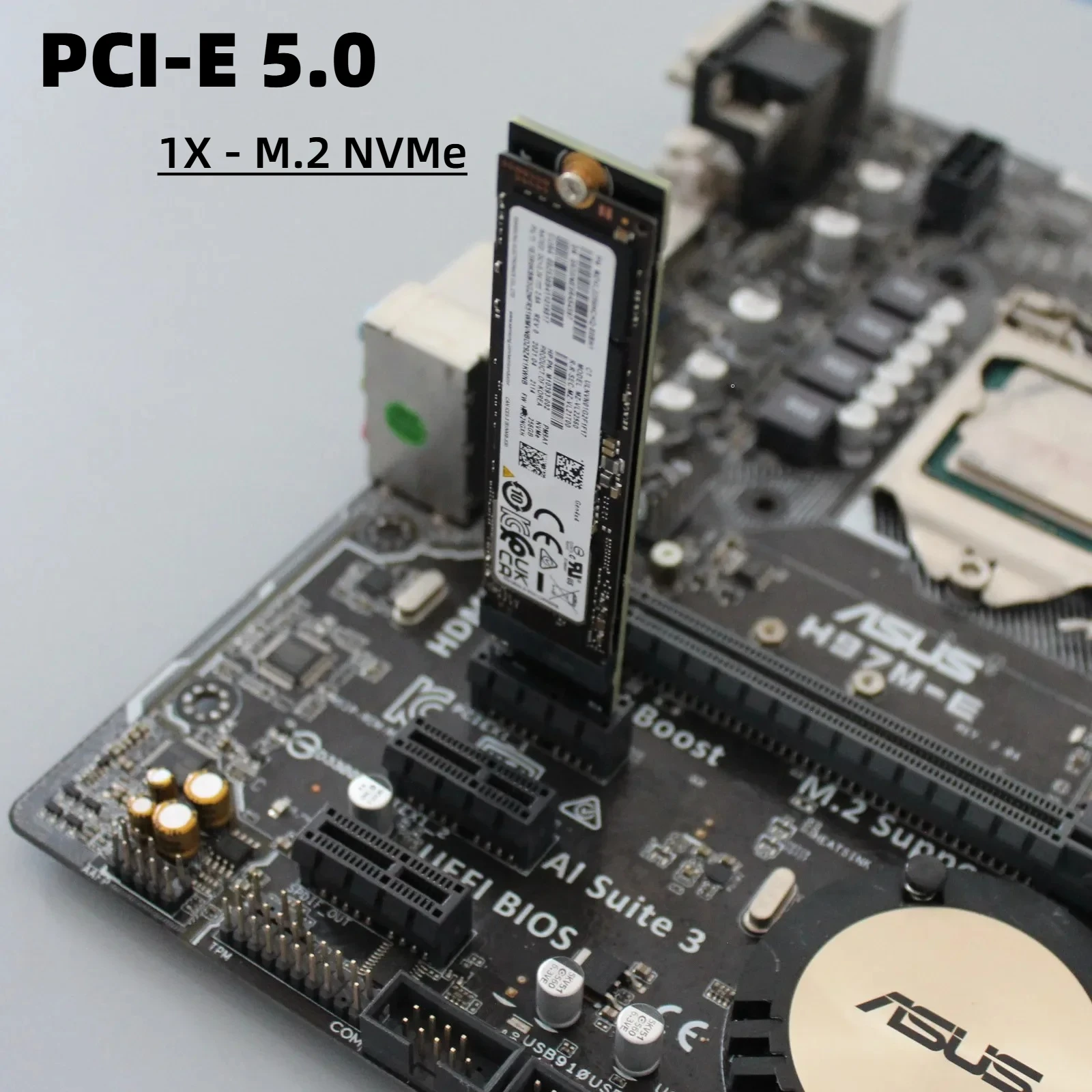 ADT-Link High Speed PCIe 5.0 x1 to M.2 NVMe SSD Solid State Drive Adapter Expansion GPU DIY M.2 M2 NVME SSD Riser Card PCIE GEN5