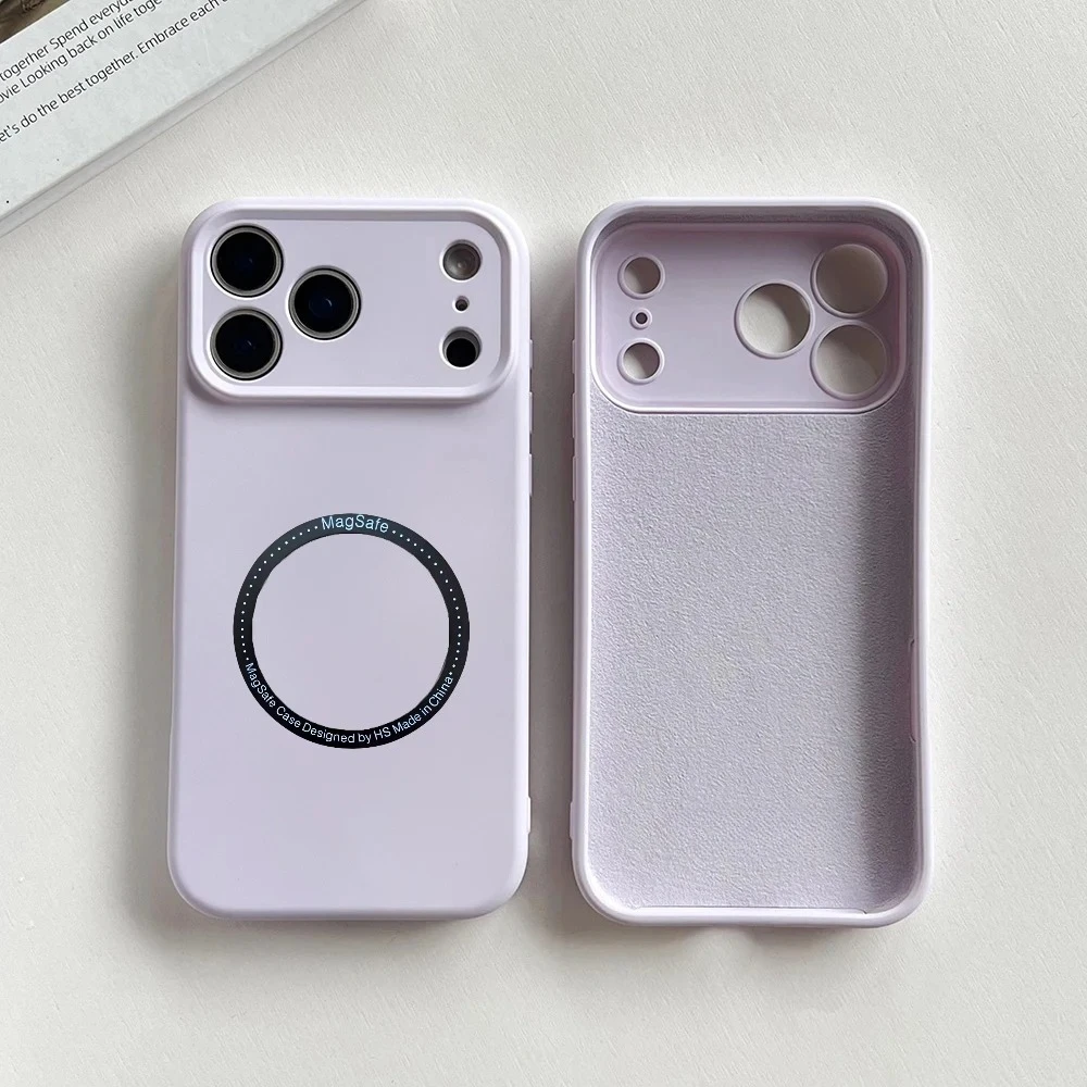 حافظة أصلية من السيليكون السائل لهاتف آيفون 17 برو ماكس اير 16E 15 بلس غطاء خلفي مغناطيسي لاسلكي مضاد للسقوط #5