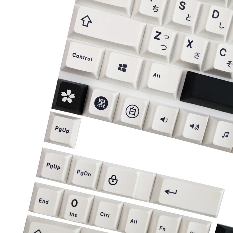 129 Key/set GMK BOW Minimall Black White Keycaps PBT Dye Sublimation Key Caps Cherry Profile Japanese Keycap With 1.75u 2u Shift
