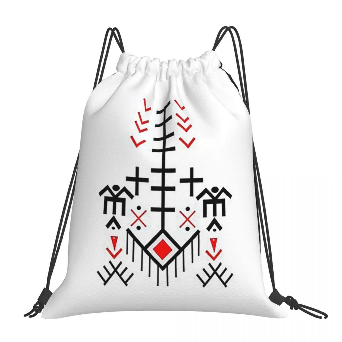 Kabyle Pattern Backpacks Casual Portable Drawstring Bags Sports Bag Book Bags For Man Woman School