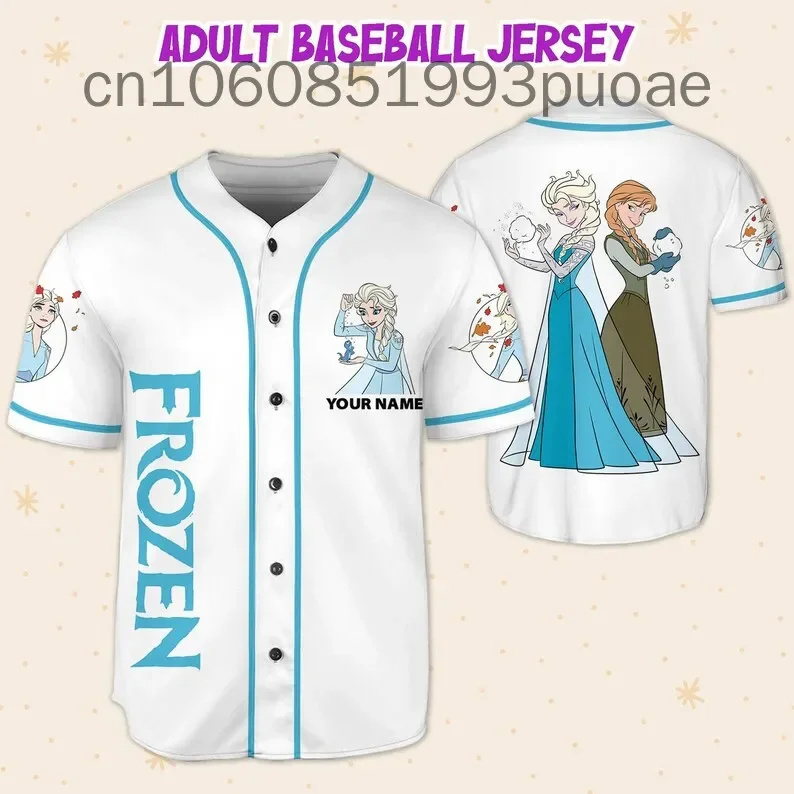 New Pocahontas Princess Baseball Jersey Custom Name Men Women Short Sleeve Shirt Disney Casual Sports Baseball Shirt