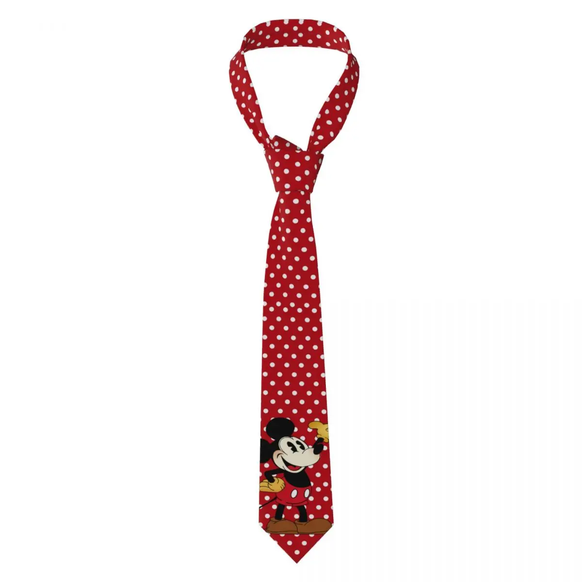 Custom Classic Mickey Mouse Cartoon Neck Ties Mens Silk Necktie for Party Gravatas