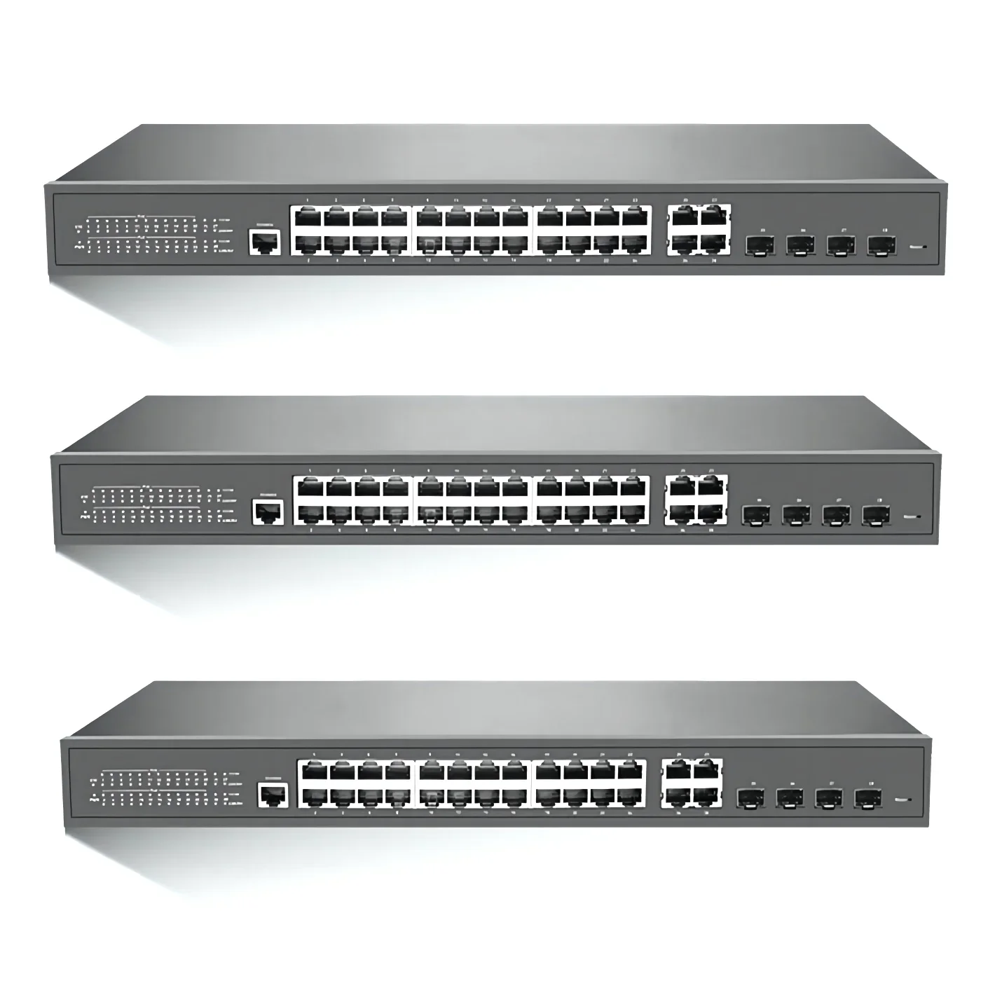 Managed POE Switch 32 Ports Gigabit Ethernet Switch 10G Uplink Ring Network WEB Managed Switch