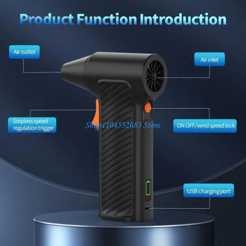 Espanadores ar elétricos Y6GD com ventilador 11000 RPM, recarregável, velocidade para remoção eficiente poeira