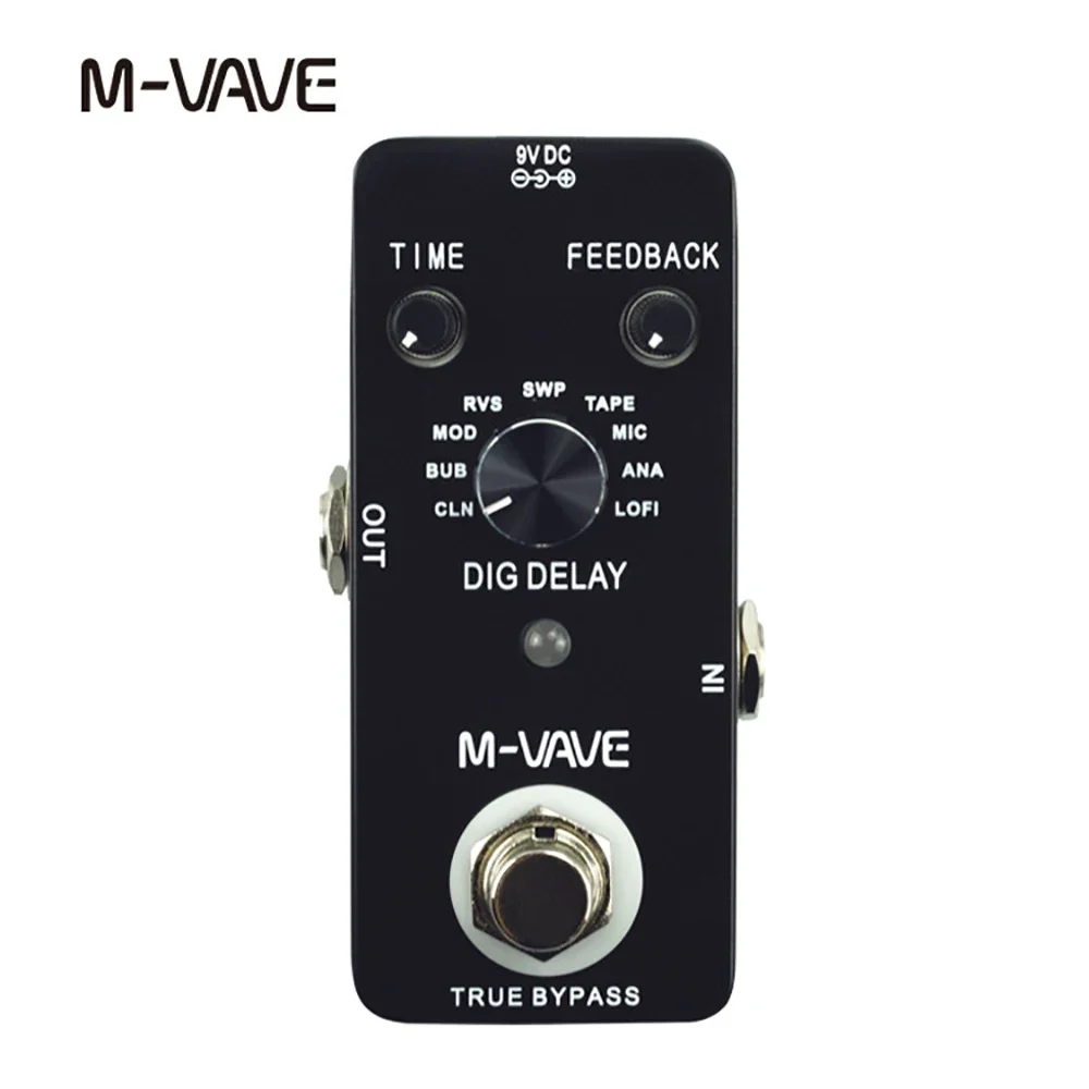 

M-VAVE Electric Guitar Effect Pedal DIG DELAY Pedal 9 Delay Effect True Bypass Full Metal Shell Guitar Accessories & Parts