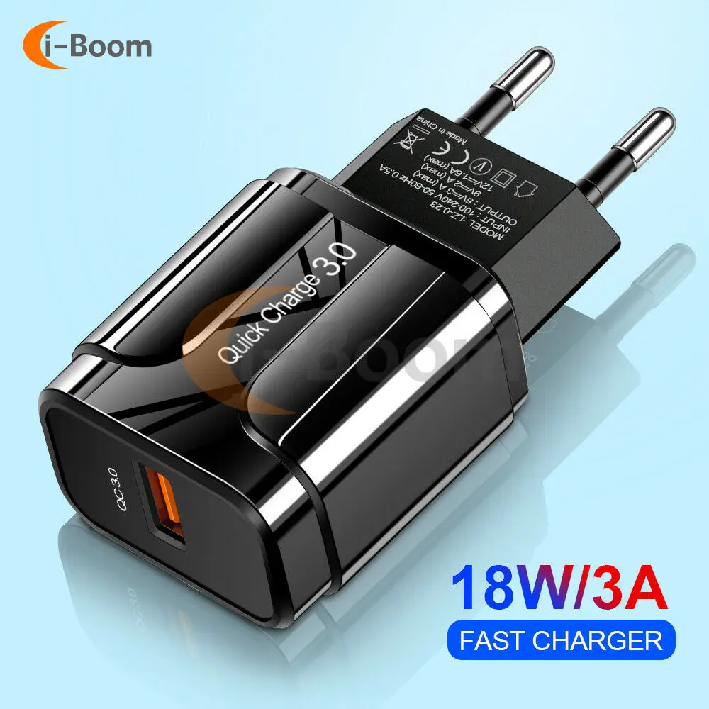 QC3.0 5V 3A Fast Charger for iphone for samsung And Other Smart Phones USB Interface High Power Fast Charging Power Adapter