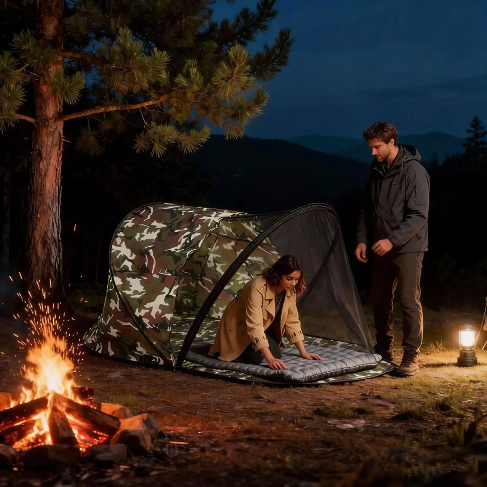 

Camping Tent Quick-Opening Portable Breathable Folding Tent Easy Setting Up Protection Net For Indoor Outdoor Garden Yard