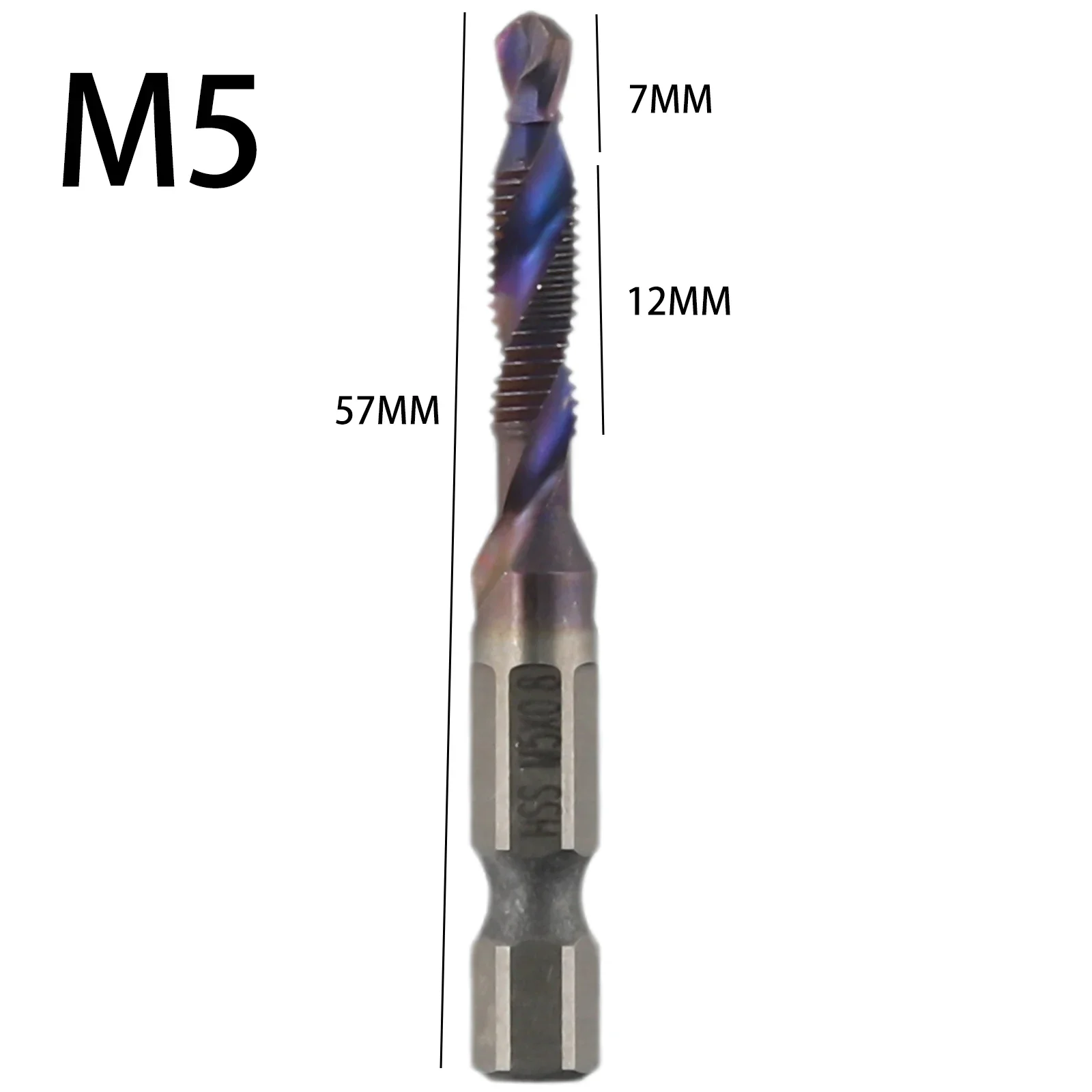 HSS Titanium Plated Tap Drill Bit Countersink Deburr Set High Speed Compound Screw Thread Bits Hand Tools M3-M10
