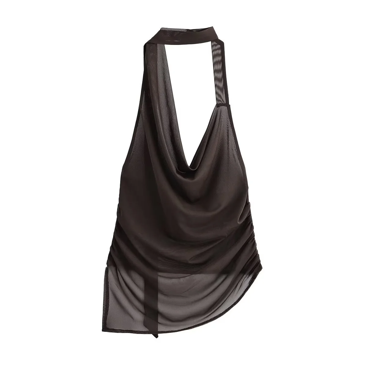 Sexy Slim Fit Leopard Print Halter Neck Strap Top Women's Fashion Vest Short Style No Chest Pad Winter Collection 2026