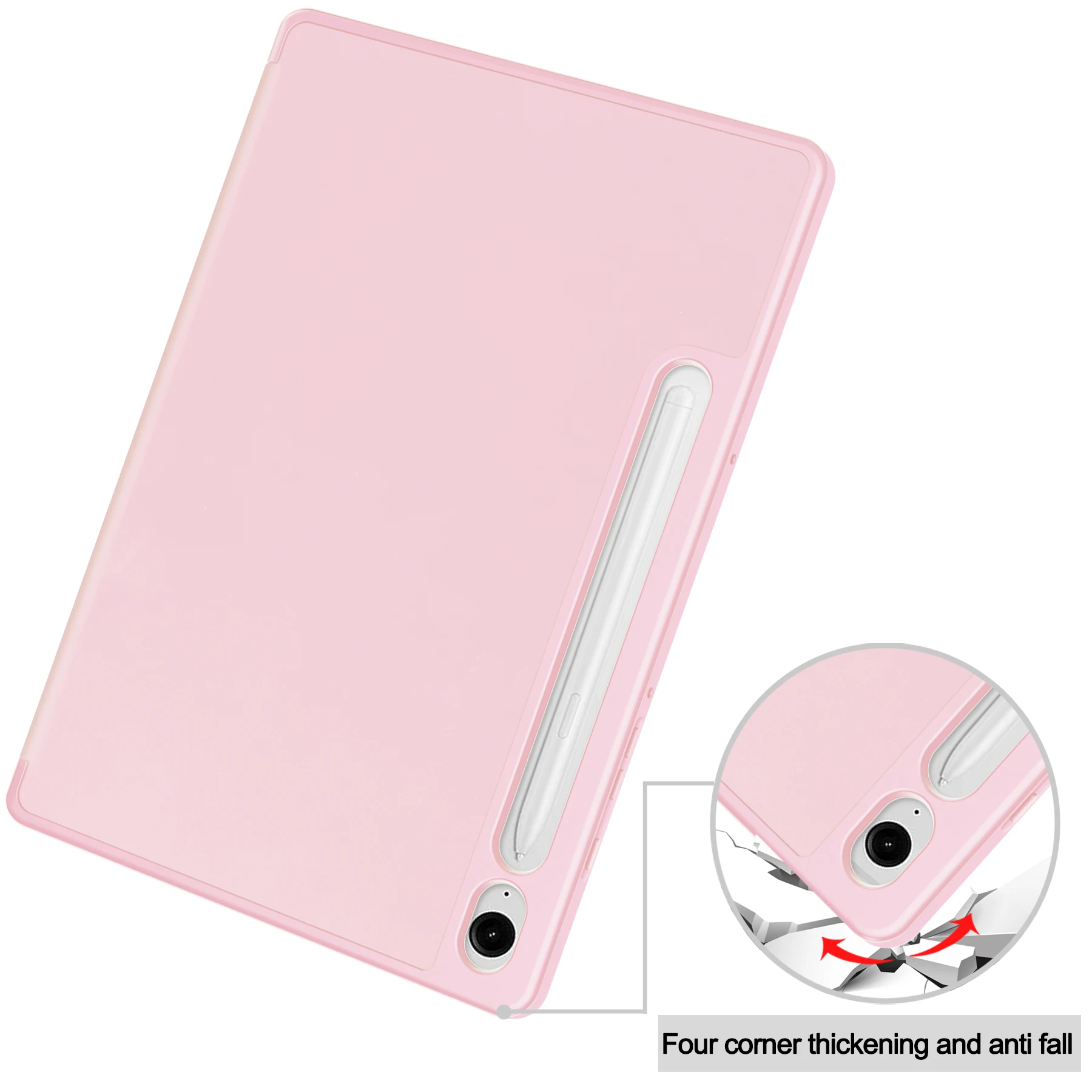 Leather Case For Samsung Galaxy Tab S10 FE/S9FE (Model Sm-x510/x520/x526b/x516) Tablets  Flip Three Fold TPU Pen Slot Cover