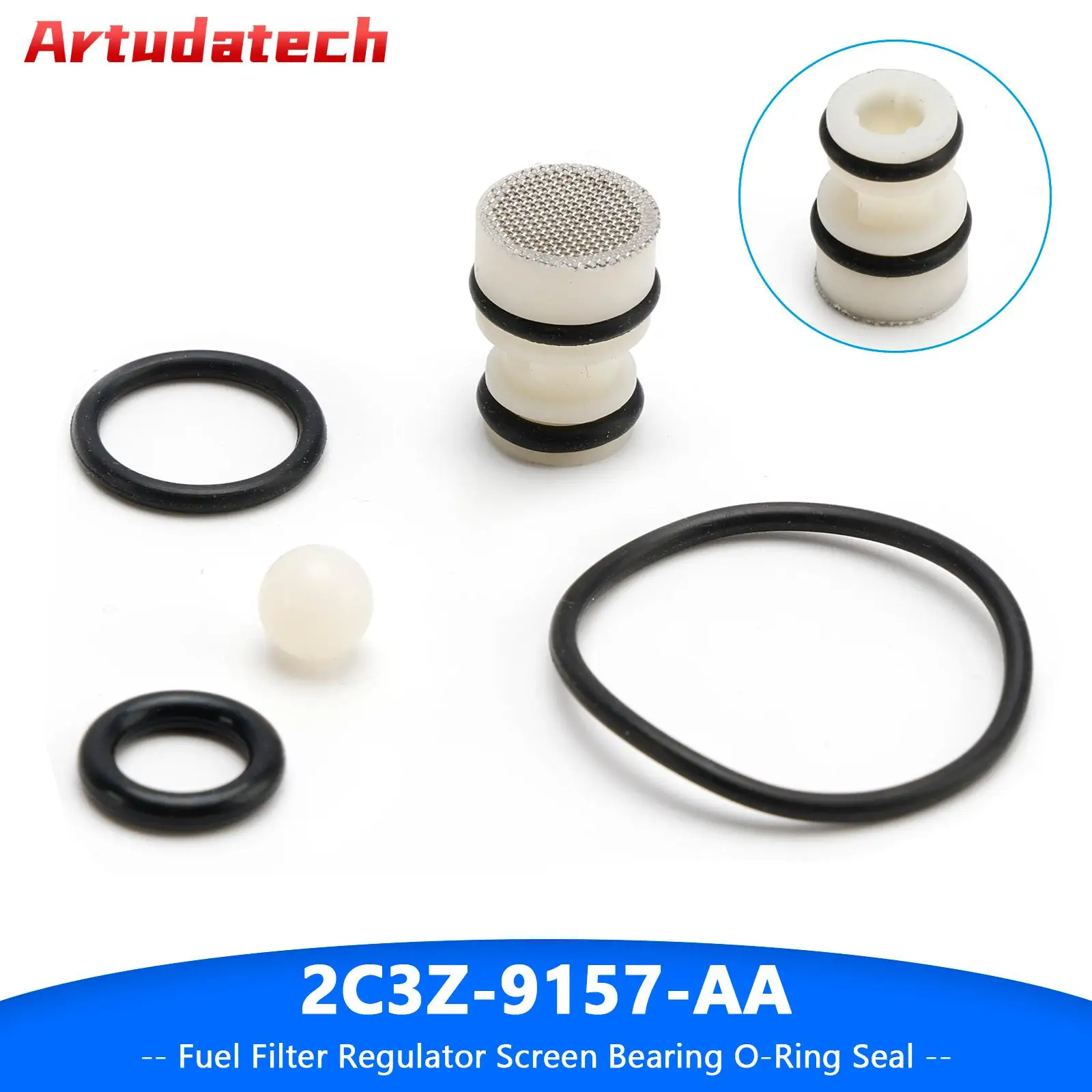 Artudatech Fuel Filter Regulator Screen Bearing O-Ring Seal for Ford F250 F350 7.3L Diesel