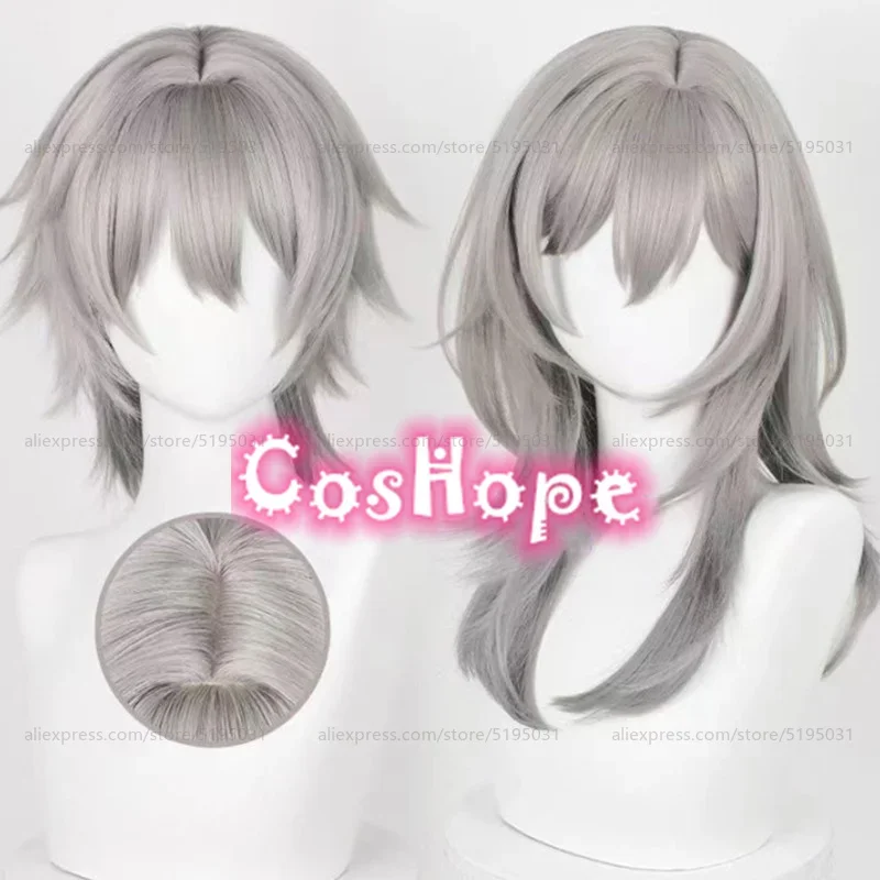 Trailblazer Cosplay Wig 52cm Wig Gray Gradient Wig Cosplay Anime Cosplay Wigs Heat Resistant Synthetic Wigs