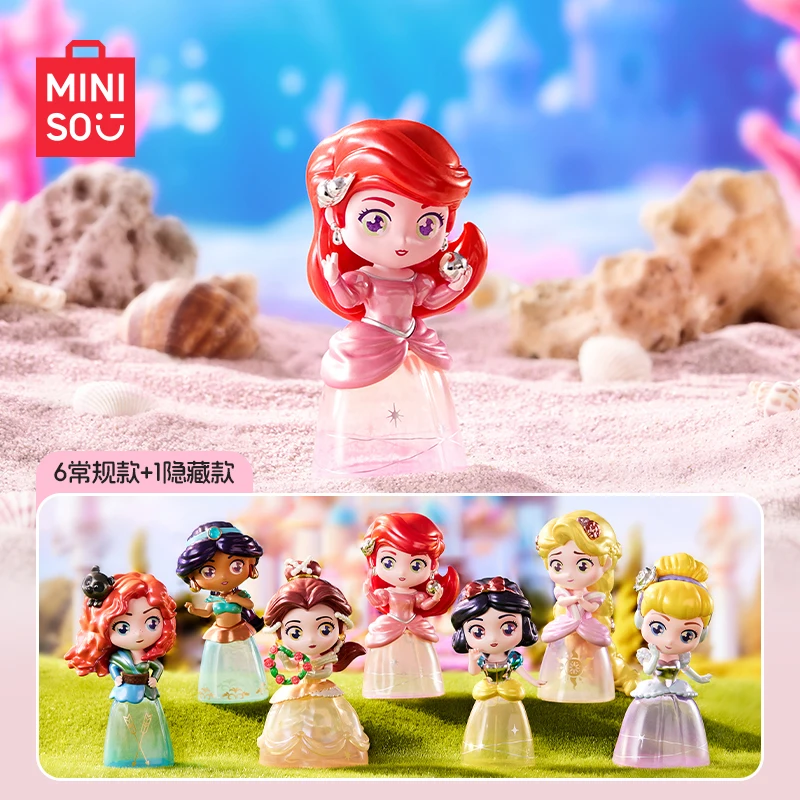 MINISO-Disney Fantasy Princess Series Jarro De Armazenamento, Ariel, Branca De Neve, Cindy, Caixa cega, Jogo de maré, Lugar bonito, Venda quente