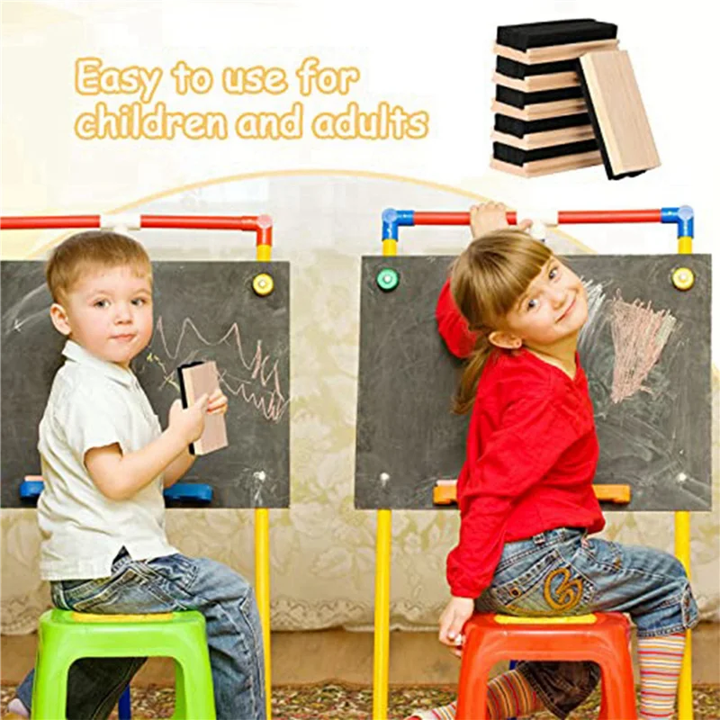 

J1UL1N 40 Pack Chalkboard Erasers Wool Felt Eraser Dustless Wood Chalk Eraser Blackboard Eraser Cleaner For Kids Teachers