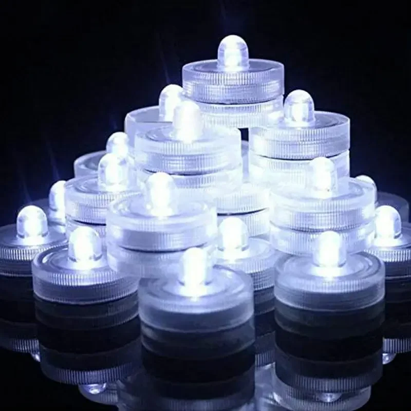 24pcs/lot Round-shape Waterproof Submersible LED Candle Tealight Flameless Party Wedding Vase Light Bar Table Club Decor-9 Color