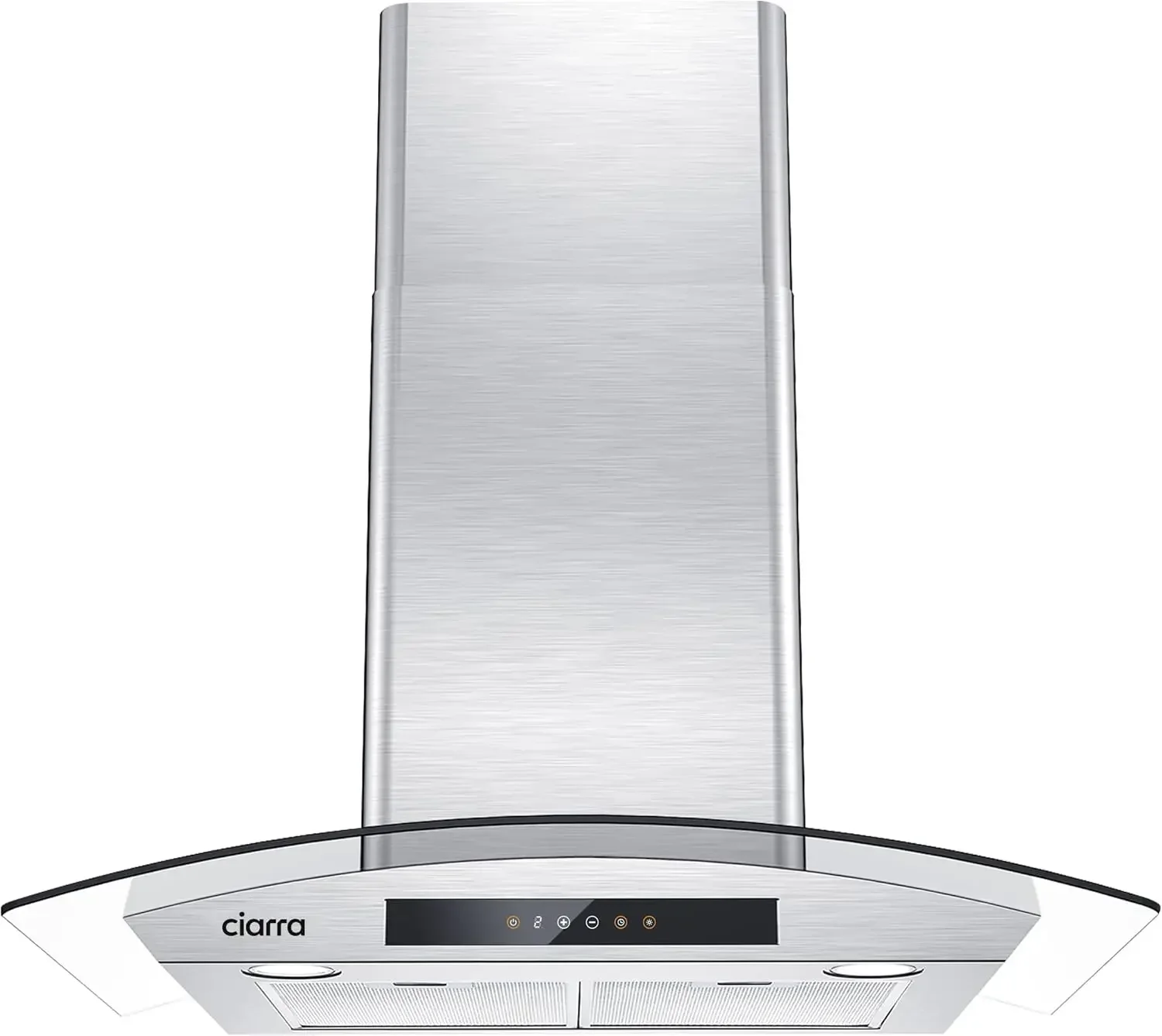 Wall Mount Range Hood 30 inch with Soft Touch Control in Stainless Steel & Tempered Glass, Stove Vent Hood for Kitchen with