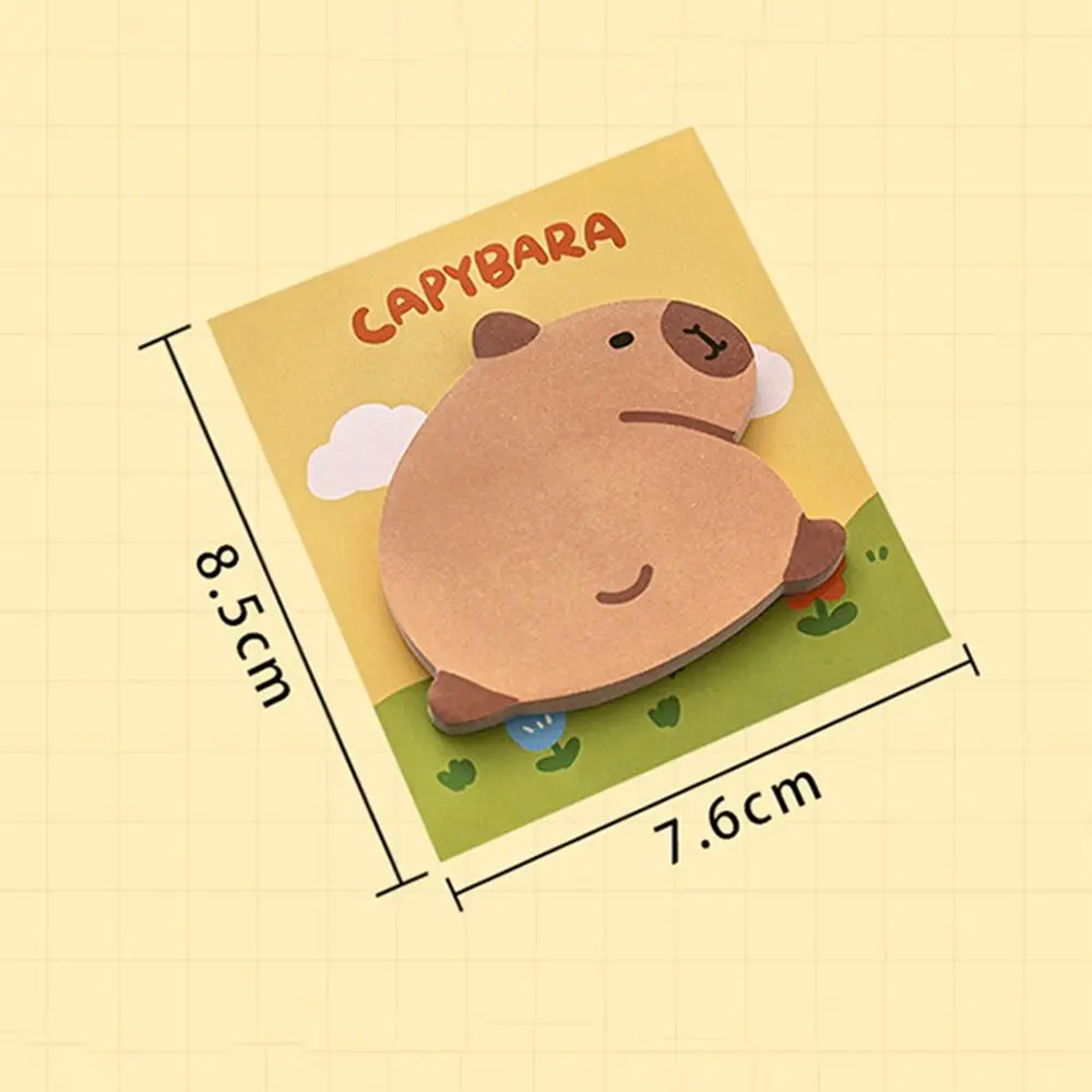 4 Pcs/Bag Kawaii Capybara Memo Pad Durable Portable Cartoon Notepad Self-adhesive Multifunction N Times Sticky Notes Planner