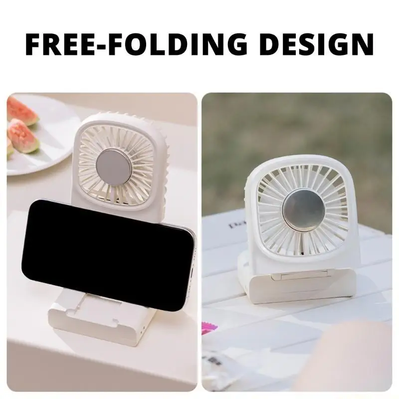 D0AB Foldable Handheld Cooling Fan Desktop Fan Convenient Small Handheld Fan 1200mAh Small Table Fan Suitable for Camping Use